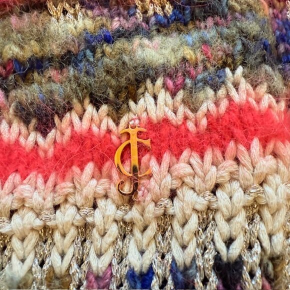 Juicy Couture Women's Sweater Large Multi Colored Angora Alpaca Metalic Thread - Picture 4 of 8
